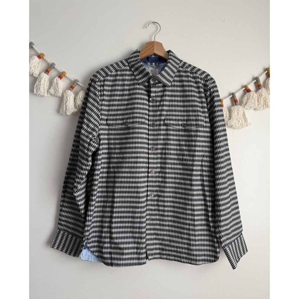 Con.Struct Silvadur Button Down Over Shirt Shacket Plaid Performance Office L